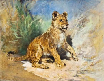 ヘイウッド・ハーディ Painting - ライオンの子 ヘイウッド・ハーディ